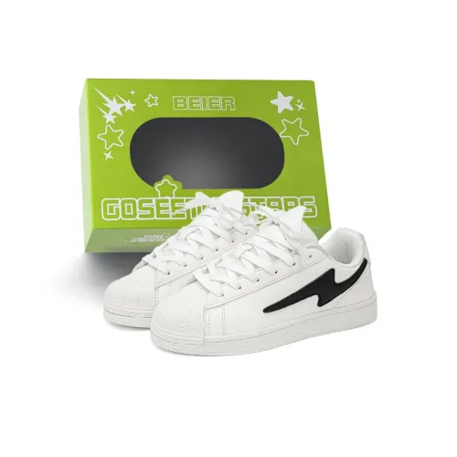 BEIER Skateboard Shoes Unisex Low-Top White/Black