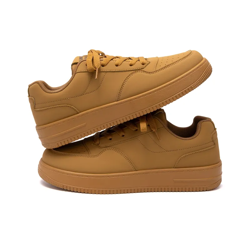 HUANQIU Abrasion Resistant Breathable Low Top Skateboard Shoes Men's Camel-4