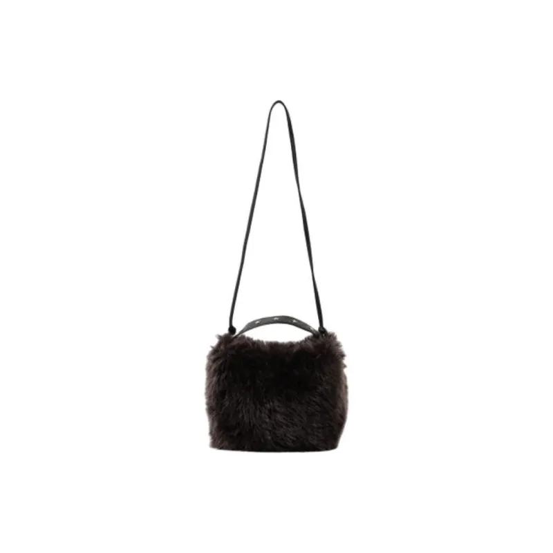 Beams Faux Fur Crossbody Bag Shoulder Bag Regular Women's Gray/Wood Charcoal/Brown-1
