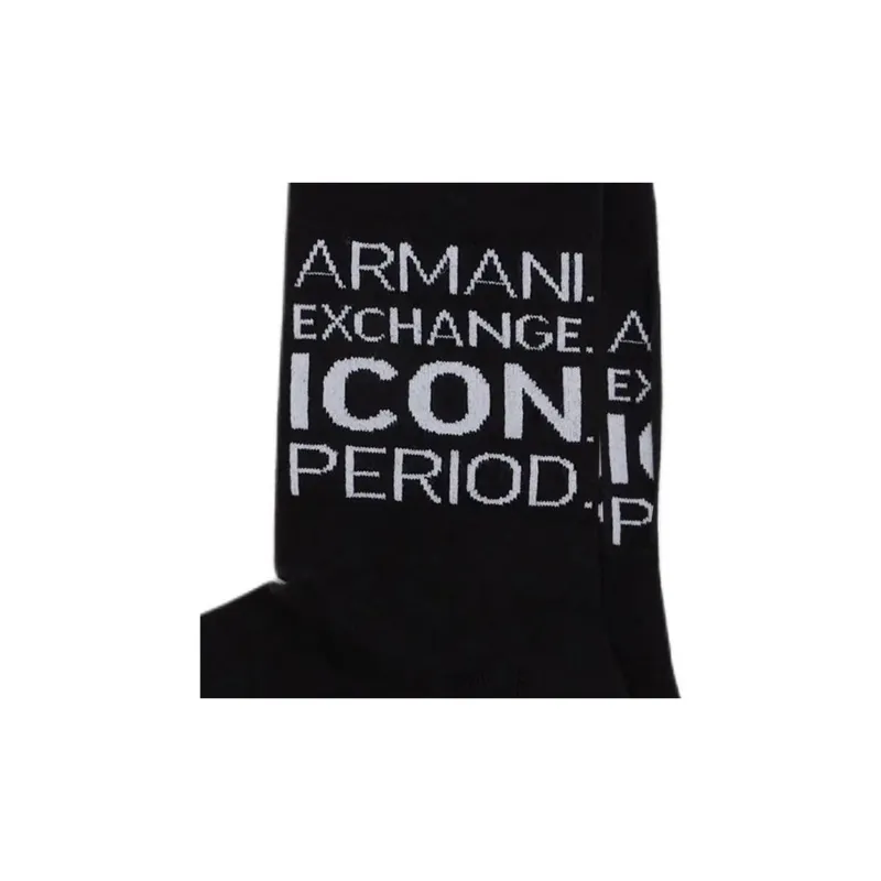 ARMANI EXCHANGE Icon SS24 Mid-Calf Socks Men's 1 Pack Black-3