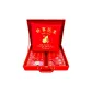 40# Red+Leather Case+Good Things Happen Strap with Pouch Cushion