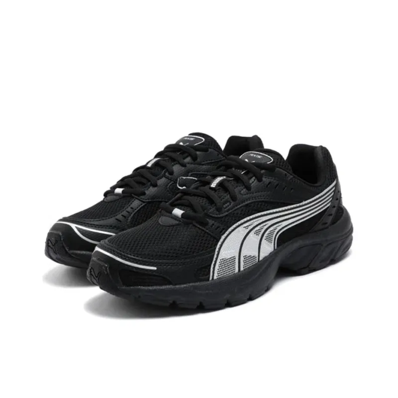 PUMA Axis Anti-Slip Wear-Resistant Low-Top Casual Running Shoes Unisex Black Silver-2