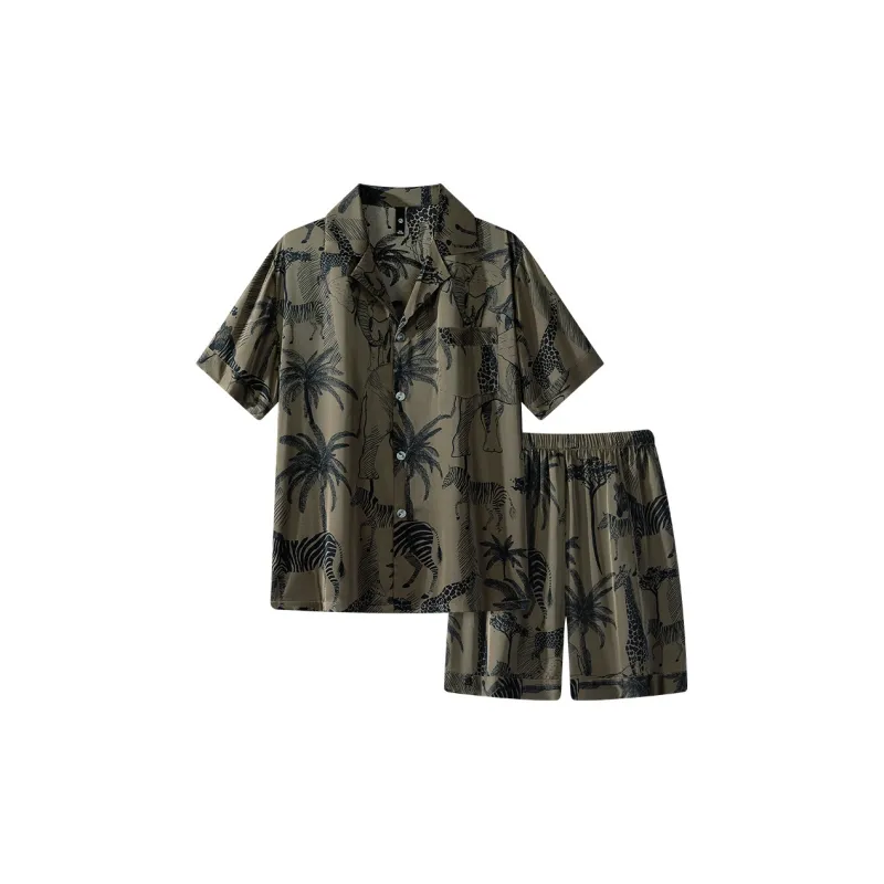 Gongdie Pajama Set Men's Coffee-5