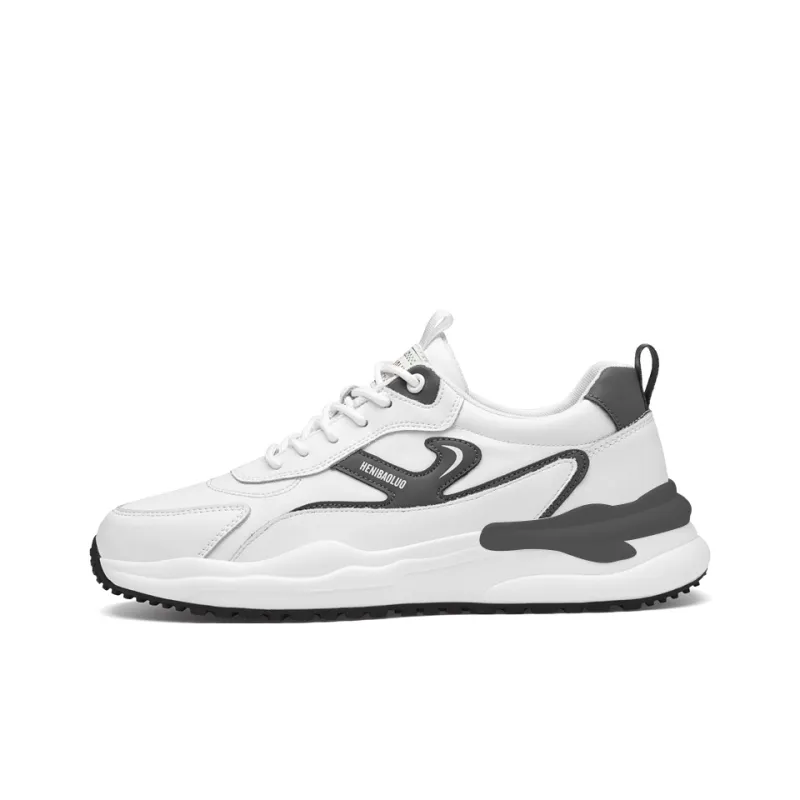 HENIBAOLUO Men's Casual Shoes Men Low Top White-0