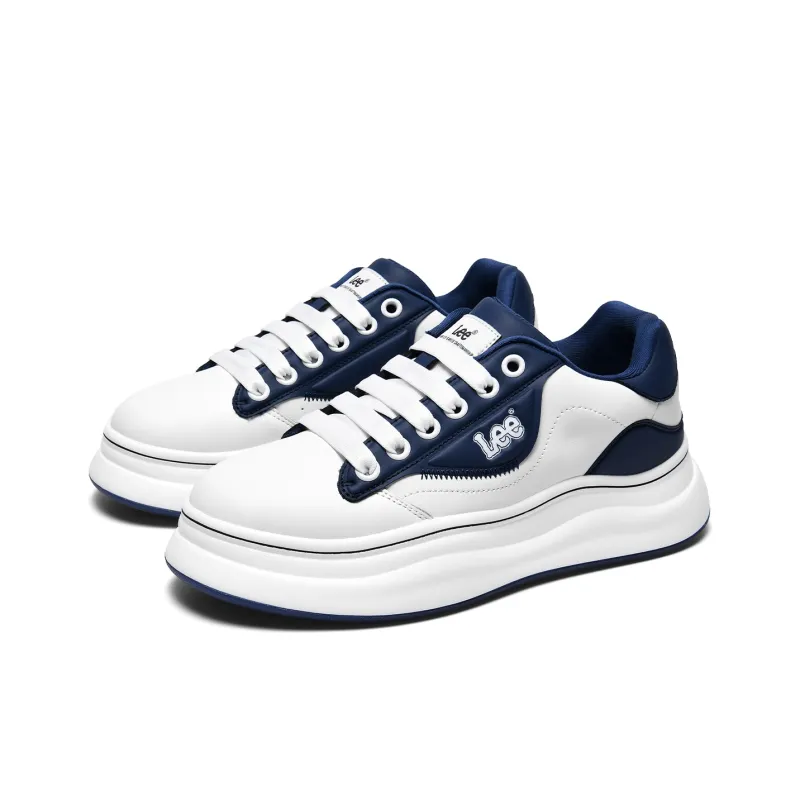 Lee Versatile Trendy, White Sneakers, Classic Fashion Commute Low Top Height Increasing Skateboard Shoes Men's-32