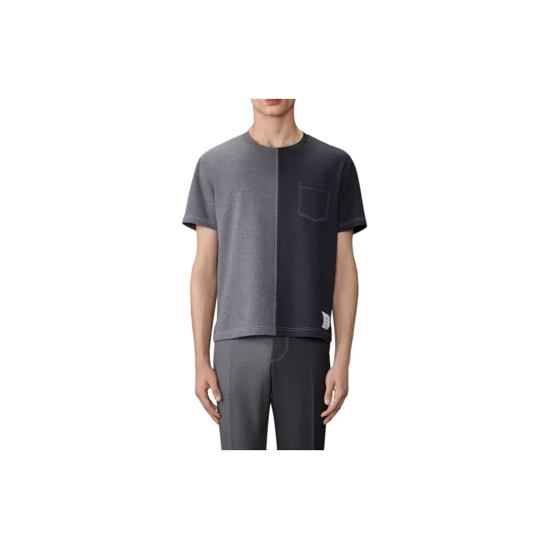THOM BROWNE Two Toned Crewneck T Shirt-2