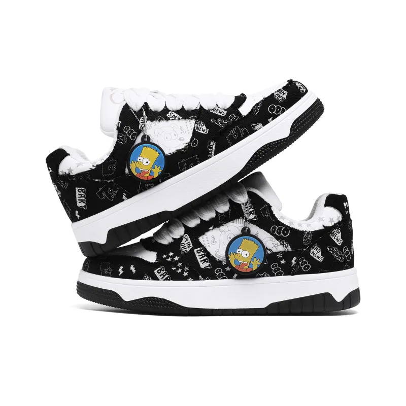 The Simpsons Skateboard Shoes Unisex Low Top Yellow/Beige/Black-4