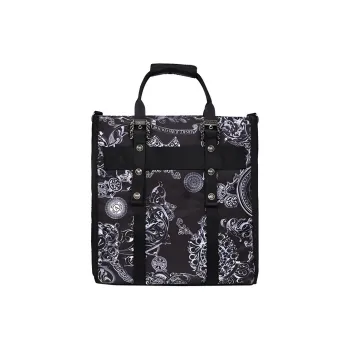 VERSACE JEANS COUTURE Nylon Fabric With Polyester Tote Bag Shopping Bag Handbag Men's Black