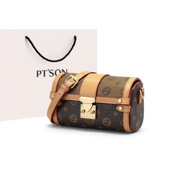 PT'SON Synthetic Leather Underarm Cylinder Bag, Shoulder Bag Regular Women's Coffee