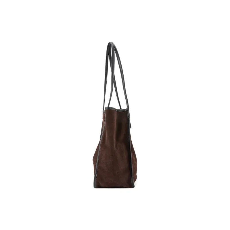 VENOF Cow Leather Tote Bag Shopping Bag Shoulder Bags Medium Size Women's Coffee/Rebrown/Royal Red-3
