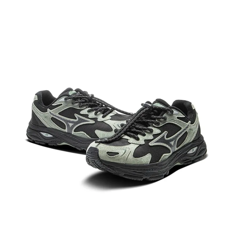 Mizuno Racer S 2.0 Running Shoes Unisex Low Top Black/Moss Green-3