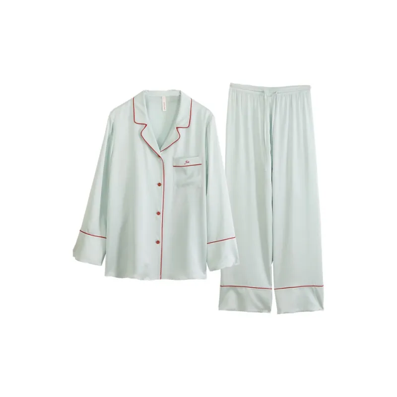 JINSANT Pajama Set Women's Light Misty Blue-1