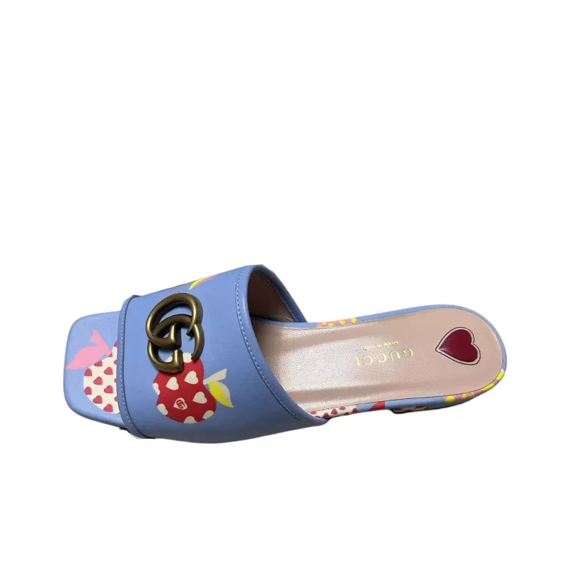 GUCCI Slip Resistant Slide Slippers Women's Blue-0