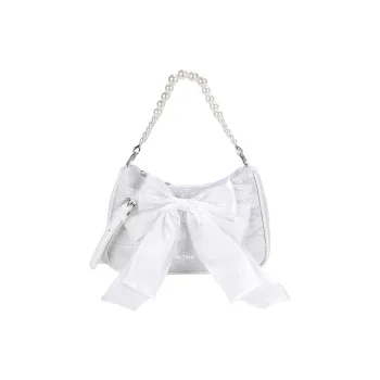 NOMK Canvas Shoulder Bag Crossbody Handbag Regular Women's Pink/White