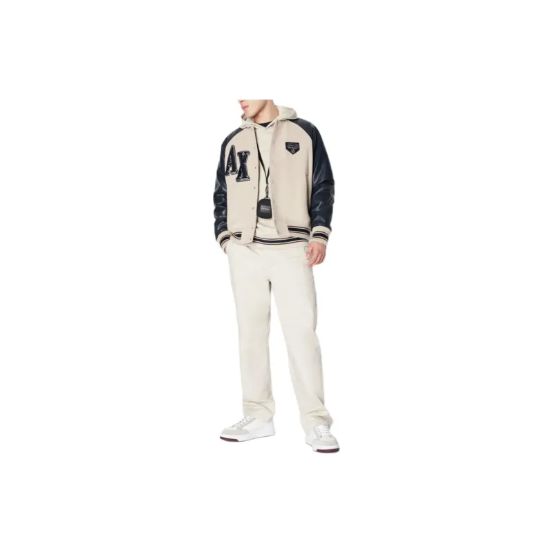 ARMANI EXCHANGE Striped Detailing Drawstring Hoodie-3