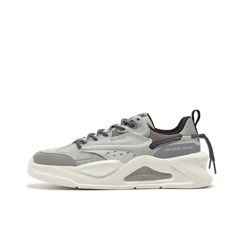 361° Jincheng Anti Slip Wear Resistant Low Top Skateboard Shoes Men's Gray-0