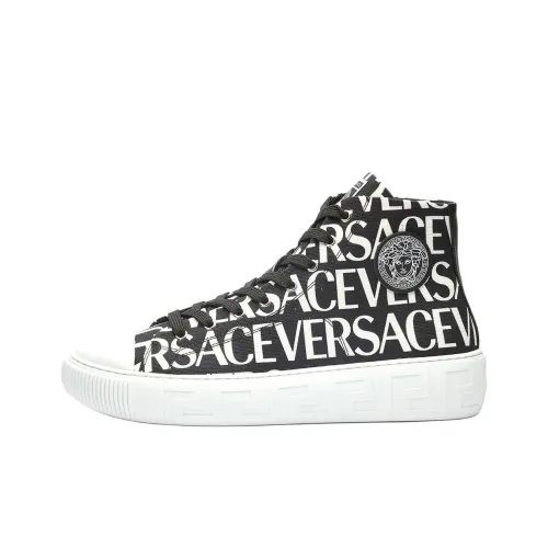 VERSACE Skateboard Shoes Men's Black White