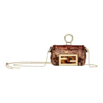 FENDI Baguette Polyester Bag Charm Bag Merch Extra Small Women's Brown