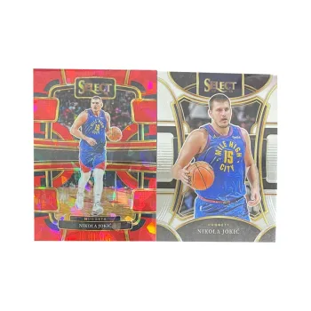 PANINI Nikola Jokic 2023 24 Select Red Crush Ice+BASE Player Card, Card Access Pass Sports Cards 2 Pcs