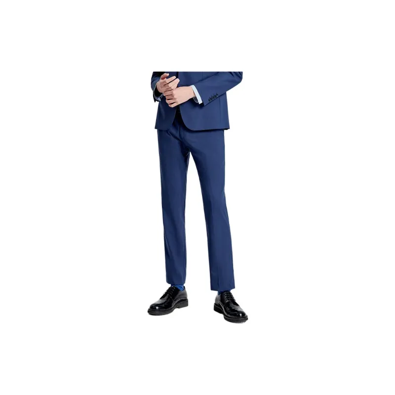 DIKENI Suit Trouser Men's Blue Plaid-1