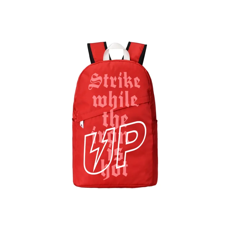 TURN UP Nylon Backpack Unisex Red-0
