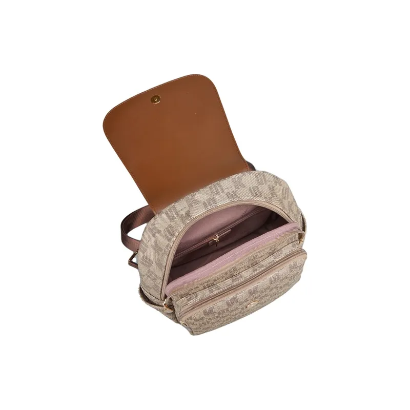 YEARCON PVC With Artificial Leather With Synthetic Leather Backpack Tubas Women's Coffee-3