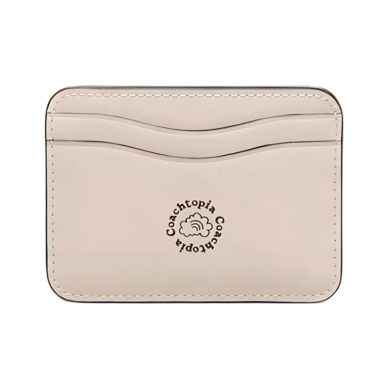 Coachtopia Leather Card Holder Mini Women's Black & Cloud-1