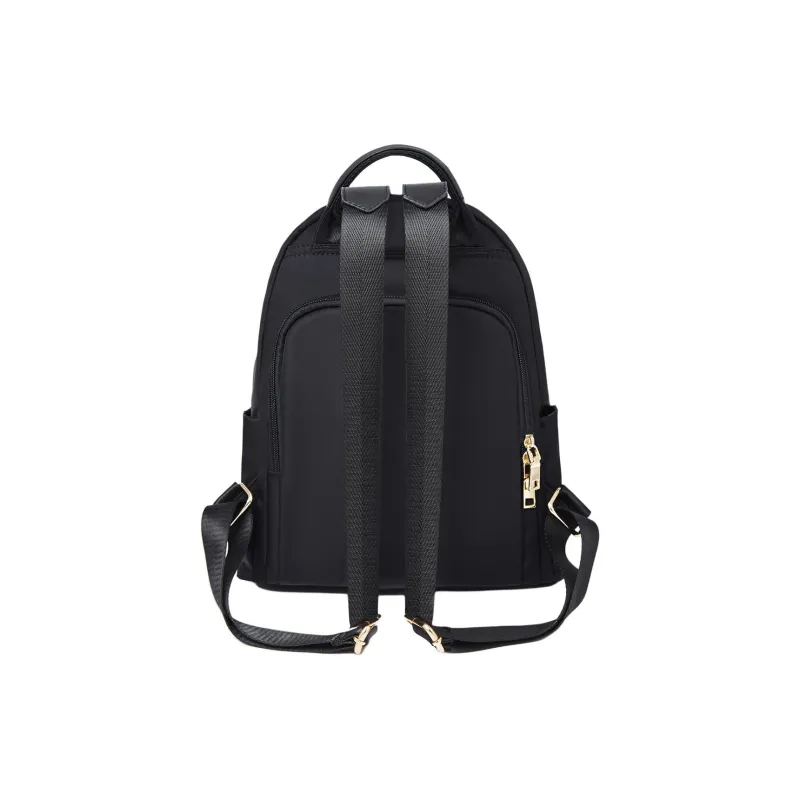 Marino Orlandi Fabric With Synthetic Leather Student Backpack Backpack Large Size Unisex Black-3