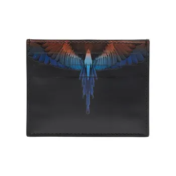 MARCELO BURLON COUNTY OF MILAN Cow Leather Card Clip Card Holder Regular Men's Black