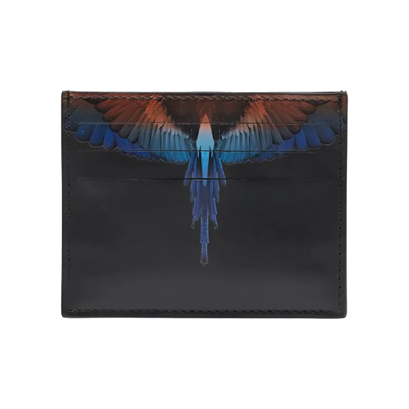 MARCELO BURLON COUNTY OF MILAN Cow Leather Card Clip Card Holder Regular Men's Black-0