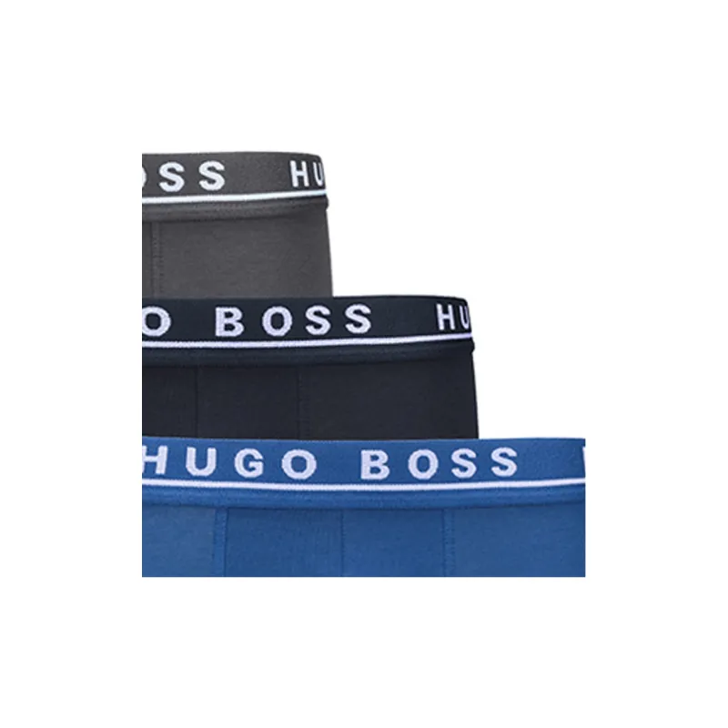 HUGO BOSS Men's SS21 Boxer Briefs 3 Packs Black/Grey/Blue-5