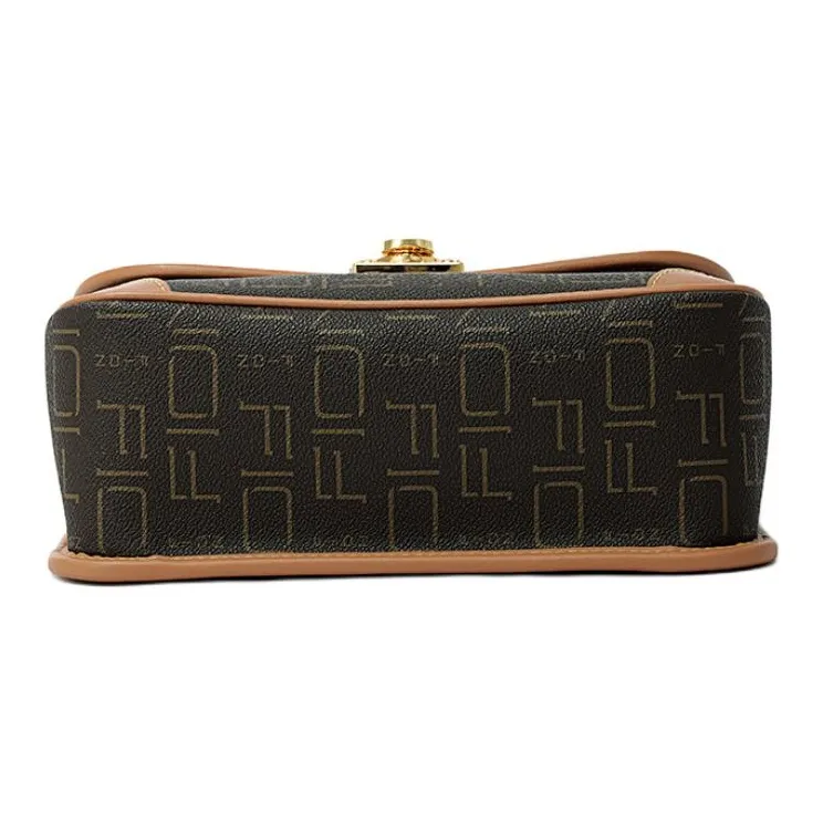 FION Artificial Leather One Shoulder Handbag Women's Coffee/Caramel-4