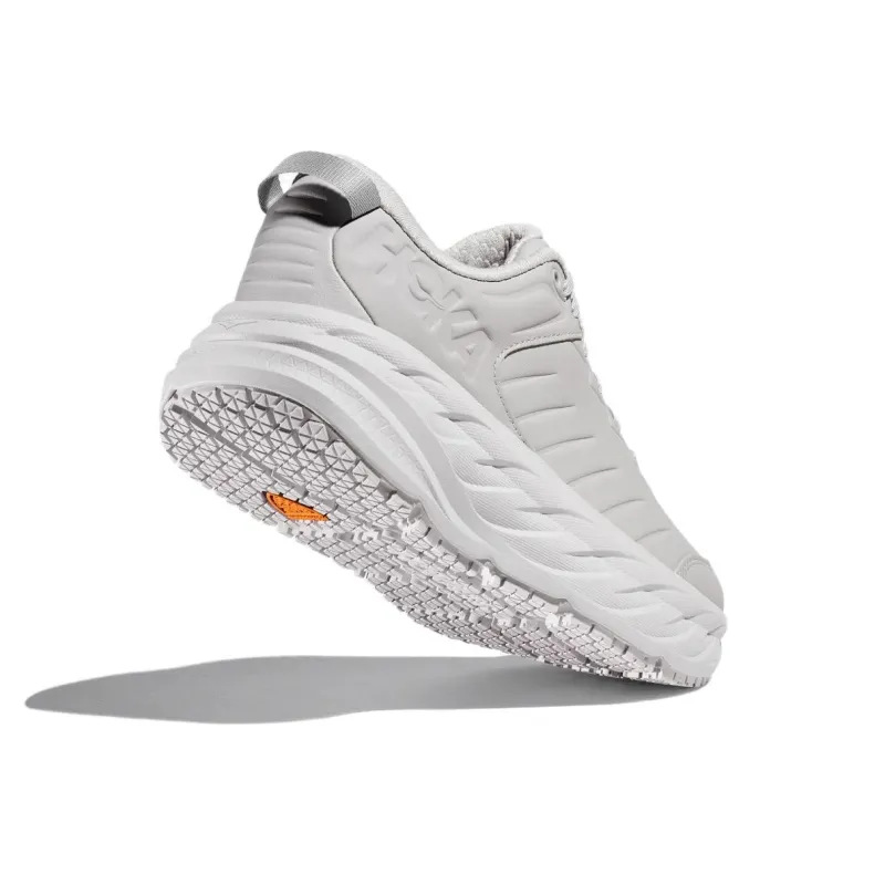 HOKA ONE ONE Bondi SR Anti Slip Wear Resistant Low Top Casual Running Shoes Men's Gray White-3