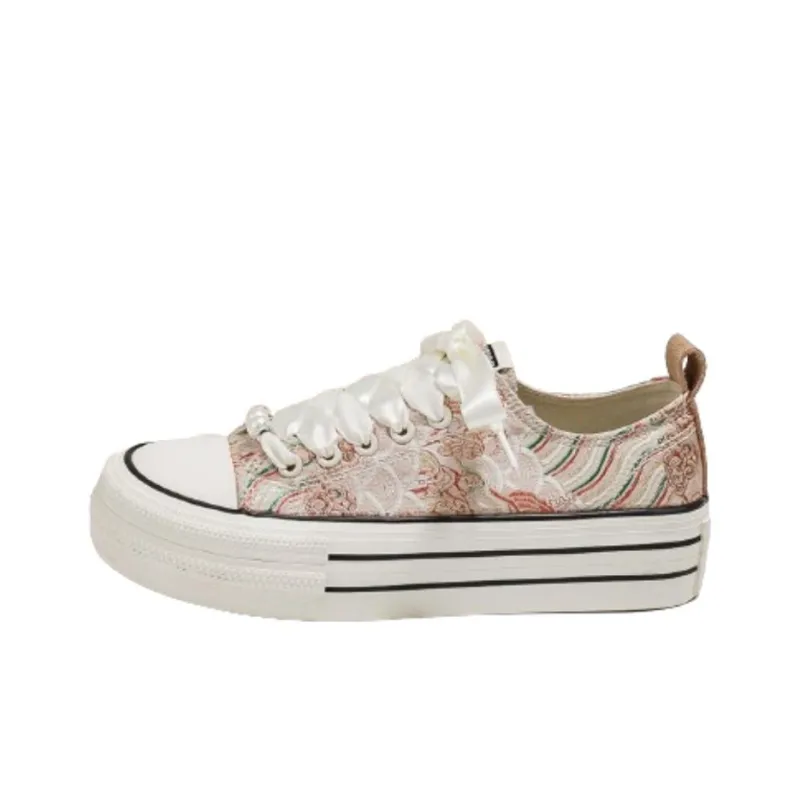 Warrior Abrasion Resistant, Lightweight, And Breathable Low Top Skateboard Shoes Women's Beige Gold-0