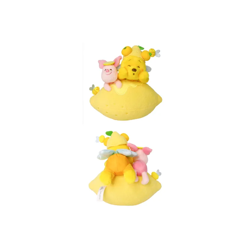 Disney Winnie Piglet Winnie The Pooh And Piggy Lemon Candy Collection Dolls Plush Doll 25cm High-2