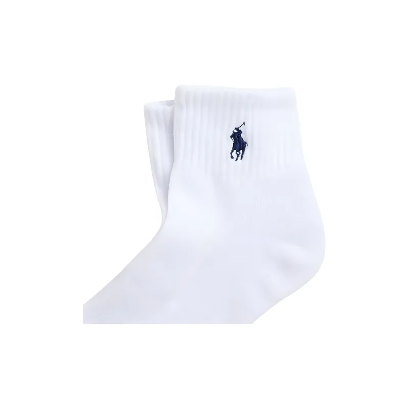 Polo Ralph Lauren SS24 Mid Calf Socks Men's 1 Pack White-1