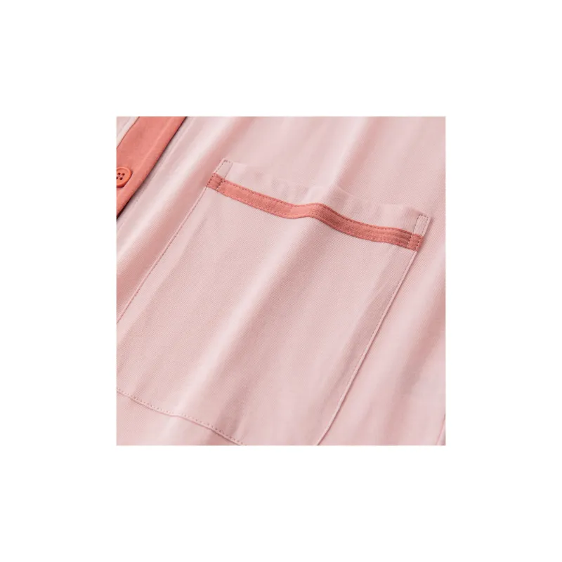 Top Melon Pajama Set Women's Pink Collides With Red-5