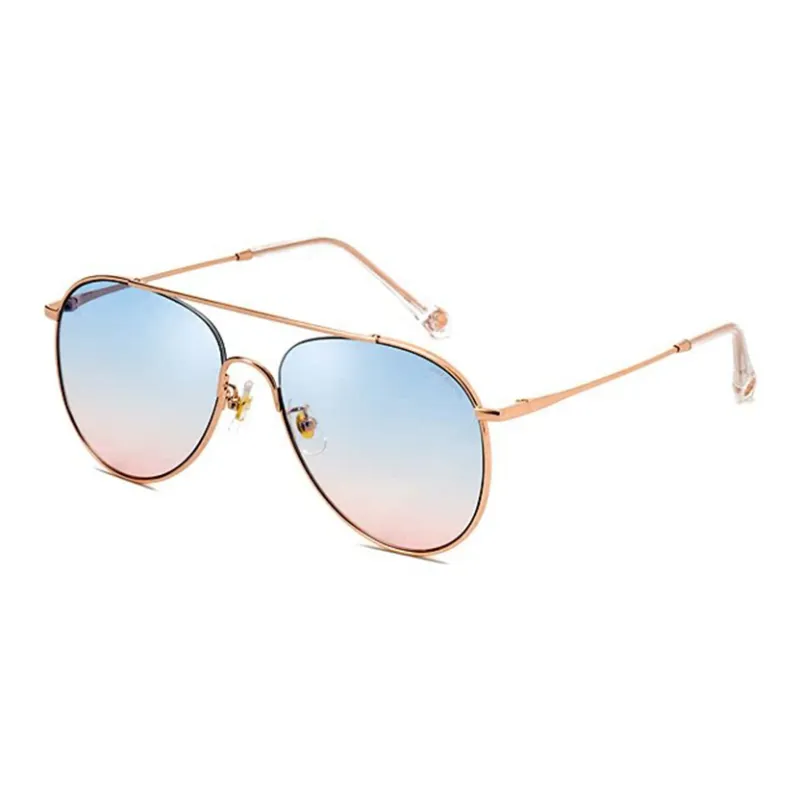 SEROVA Alloy Metal Aviator Sunglasses Unisex Gold Rose Gold-3
