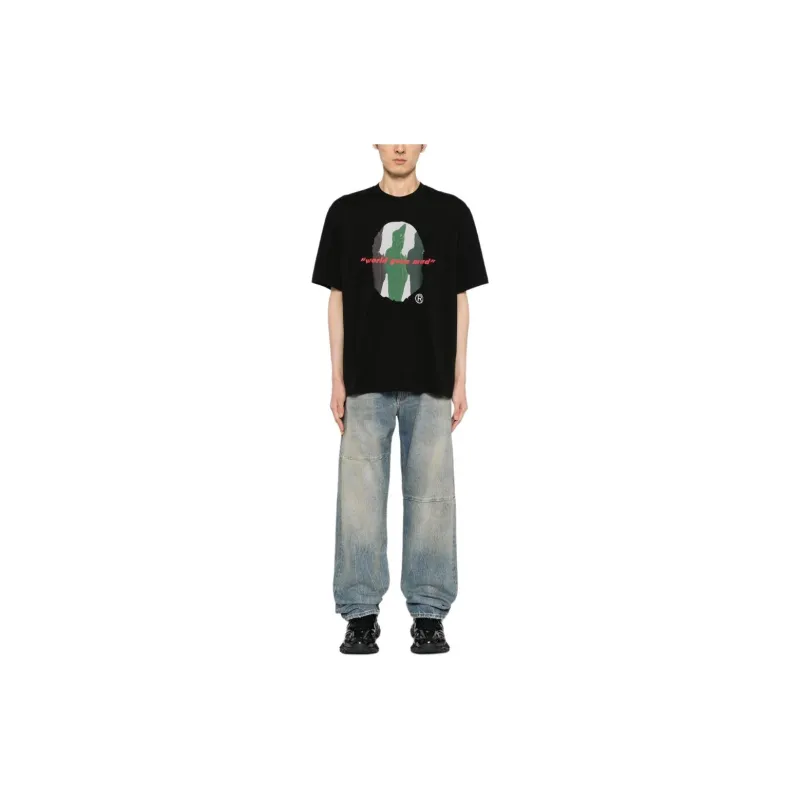A BATHING APE ® Shark Shinji Ape Head print T shirt-2