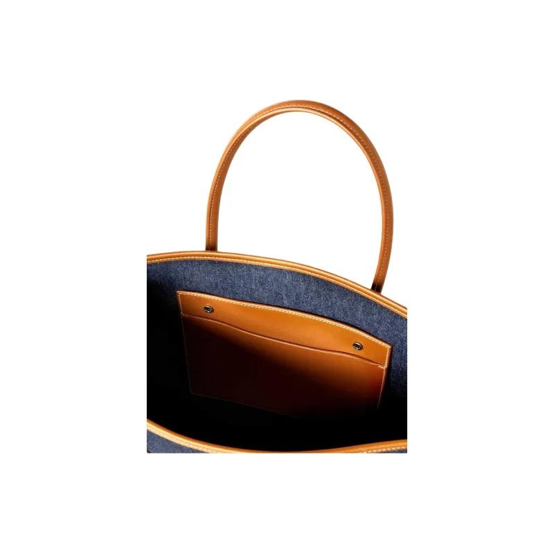 Loro Piana Cotton Tote Bag Shopping Bag Handbag Small Size Men's Wave Blue-5