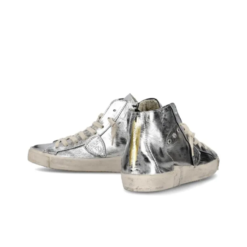 PHILIPPE MODEL Prs High-Top Skateboard Shoes Women's Silver-2