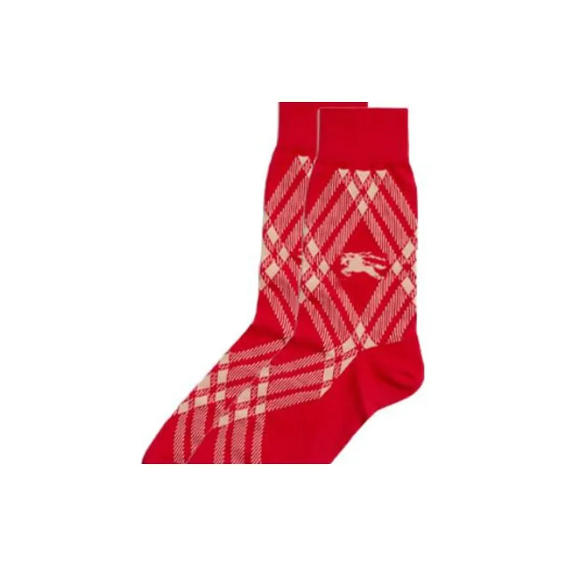 Burberry Mid-Calf Socks Men's Red-1