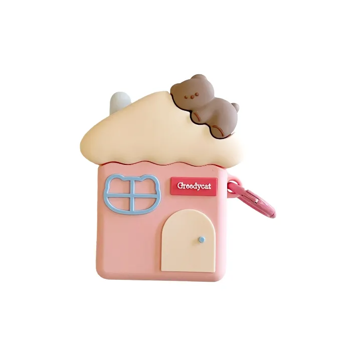 Povatine Compatible With AirPods Pro/2/1/3 TPU Fun Creative House Cute Fully Enclosed Impact Resistant Headphone Cases-0