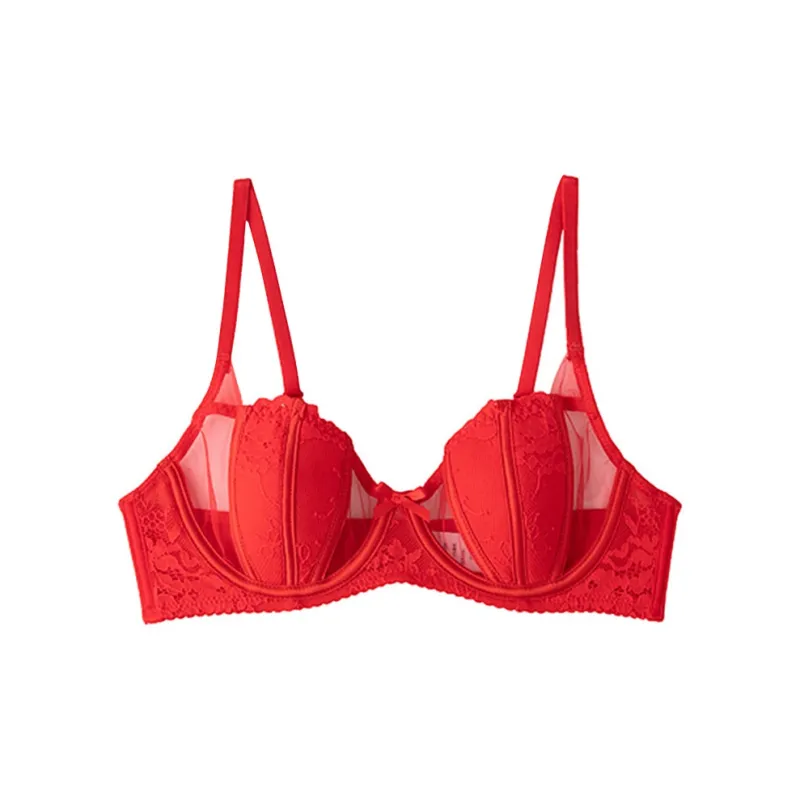 Flowers In Water Bra Women's Red-5