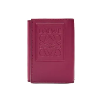 LOEWE Satin Calfskin Wallet Men's Dark Red