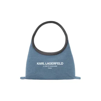 KARL LAGERFELD Cotton With Polyester Shoulder Bag, Handbag Unisex Royal Blue