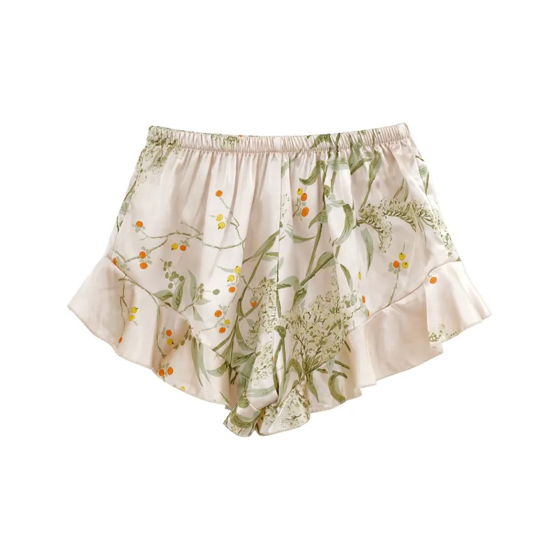 Flowers In Water Pajama Set Women's Champagne Cherry-7
