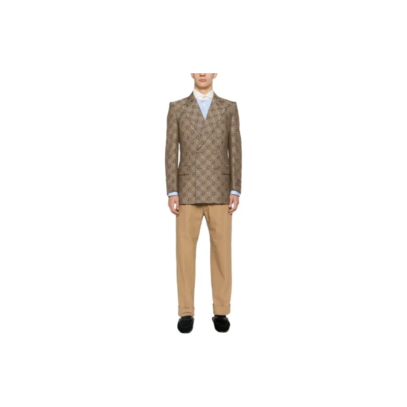 GUCCI Gg Pattern Double Breasted Jacket-6