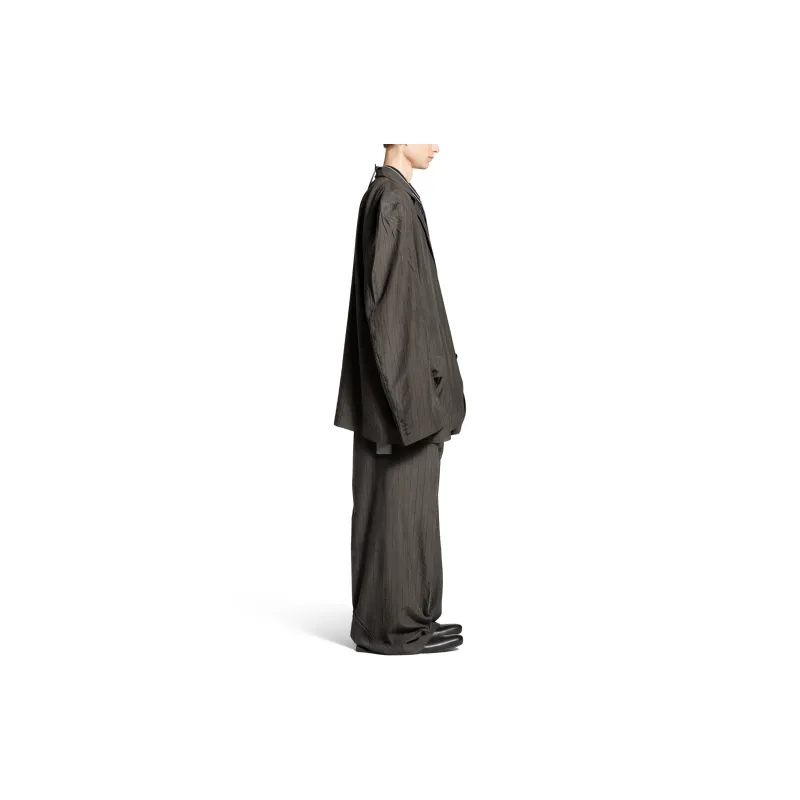 Balenciaga FW24 Business Suits Coats Loose Fit Style Men's Gray Green-5