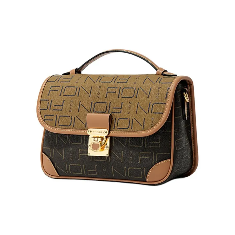 FION Artificial Leather One Shoulder Handbag Women's Coffee/Caramel-1